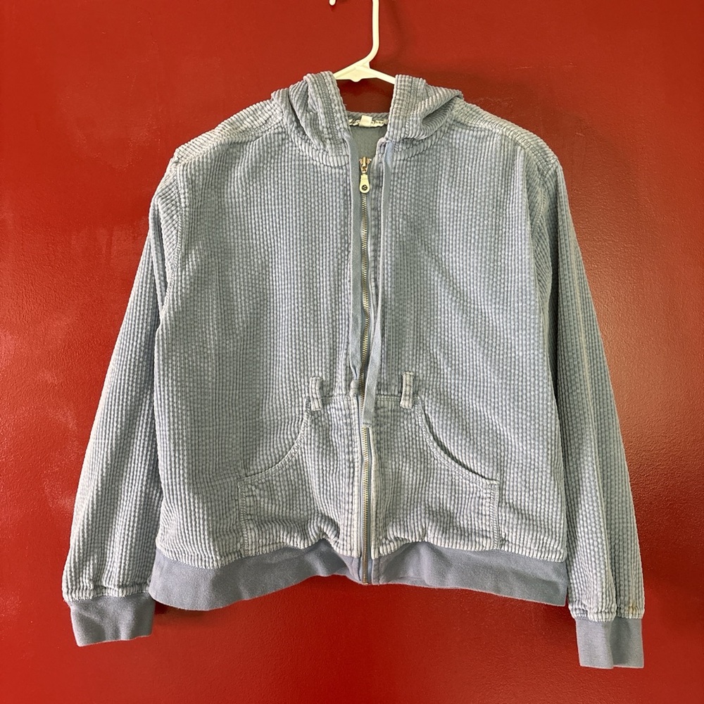 dressbarn Light Blue Textured hoodie